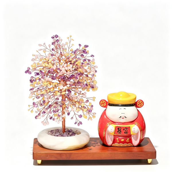 Natural Jade Crystal Money Tree | Premium Grand Opening Housewarming Gift Home Decoration