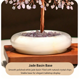 Natural Jade & Amethyst Money Tree | Premium Wealth Attracting Home Blessing Crystal Decoration