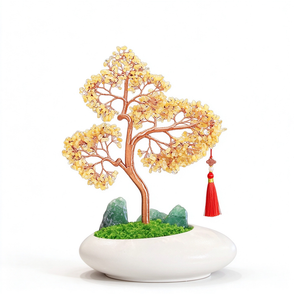 Natural Citrine Money Tree | Wealth Attracting Living Room Office Decoration Housewarming Grand Opening Gift