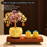 Citrine Money Tree with Pixiu & Treasure Bowl | Wealth Attracting Office Decor Housewarming Grand Opening Gift