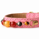 Amber Glow Natural Stone Beaded Pet Collar