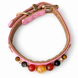 Amber Glow Natural Stone Beaded Pet Collar