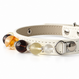 Halsband für Haustiere aus Amber Twilight Natursteinperlen