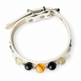 Halsband für Haustiere aus Amber Twilight Natursteinperlen