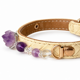 Amethyst Crest Beaded Pet Collar