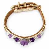 Amethyst Crest Beaded Pet Collar