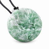 Authentic Grade A Jadeite Nine Dragons Pendant — Double-Sided Carved Jade Amulet