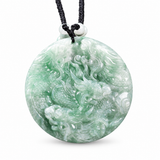 Authentic Grade A Jadeite Nine Dragons Pendant — Double-Sided Carved Jade Amulet