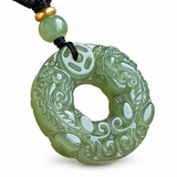 Authentic Hetian Jade Carved Pixiu Donut Pendant — Feng Shui Wealth Amulet