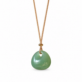 Authentic Hetian Jade Longevity Lock Pendant — Dainty Green Nephrite Amulet