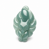 Natural Icy Jade Fox Pendant — Grade A Hand-Carved Jade Jewelry