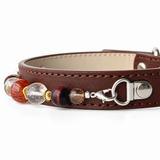 Herbstglut-Halsband mit Natursteinperlen für Haustiere