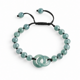 Blue Green Double Ring Bead Bracelet