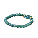 Blue Green Ring Natural Stone Bead Bracelet