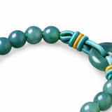 Blue Green Ring Natural Stone Bead Bracelet
