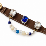 Halsband für Haustiere aus facettierten "Blue Moon Pearl"-Perlen