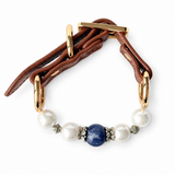 Blue Pearl Arc Beaded Pet Collar
