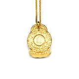 Sand Gold Seated Zen Mandala Buddha Pendant — Sacred Meditation Jewelry