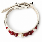 Halsband für Haustiere aus Kirschperlen-Naturstein