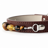 Chestnut Tiger Eye Natural Stone Pet Collar