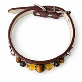Chestnut Tiger Eye Natural Stone Pet Collar