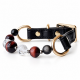 Crimson Arc Natural Stone Beaded Pet Collar