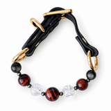 Crimson Arc Natural Stone Beaded Pet Collar