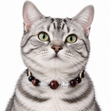 Crimson Arc Natural Stone Beaded Pet Collar