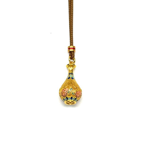 Vietnam-Sandgold-Friedensvasen-Anhänger — Traditioneller Kunsthandwerksschmuck
