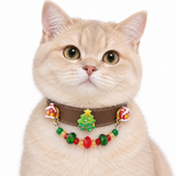Evergreen Christmas Cocoa Beaded Pet Collar