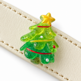 Immergrünes, cremefarbenes Perlenhalsband für Haustiere zu Weihnachten