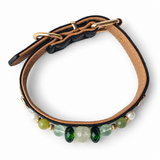 Forest Prism Naturstein-Halsband für Haustiere mit Perlen