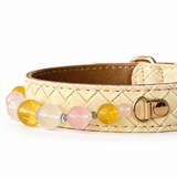 Halsband für Haustiere aus Golden Blush Natursteinperlen