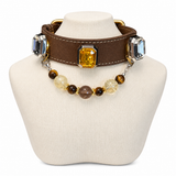 Gold-Mokka Partner-Armband und Haustierhalsband