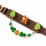 Golden Reindeer Grove Beaded Pet Collar