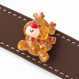 Golden Reindeer Grove Beaded Pet Collar