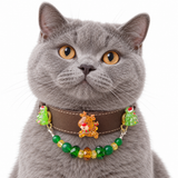 Golden Reindeer Grove Beaded Pet Collar