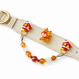Goldenes Rentier-Halsband mit Schneeperlen für Haustiere