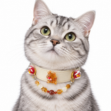 Goldenes Rentier-Halsband mit Schneeperlen für Haustiere