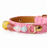 Golden Rose Naturstein-Halsband mit Perlen für Haustiere