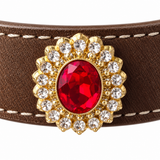 Golden Scarlet Crest Beaded Pet Collar