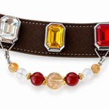 Golden Scarlet Facet Beaded Pet Collar