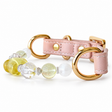 Halsband für Haustiere aus goldenen Natursteinperlen