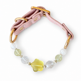 Halsband für Haustiere aus goldenen Natursteinperlen