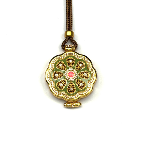 Geheimer Buddha Emaille Gau-Box Amulett-Anhänger – Tibetische Schutzkette