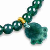 Green Paw Charm Bead Bracelet