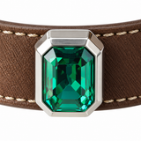 Halsband für Haustiere mit grünen Perlenfacetten