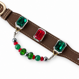 Green Scarlet Facet Beaded Pet Collar