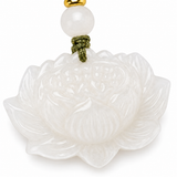 Halskette mit Hetian-Jade-Lotus-Anhänger — Reinheit & spirituelle Eleganz