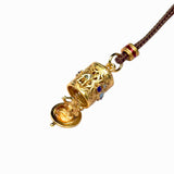 Sand Gold Opening Cylinder Locket — Reversible Buddha Secret Pendant Necklace